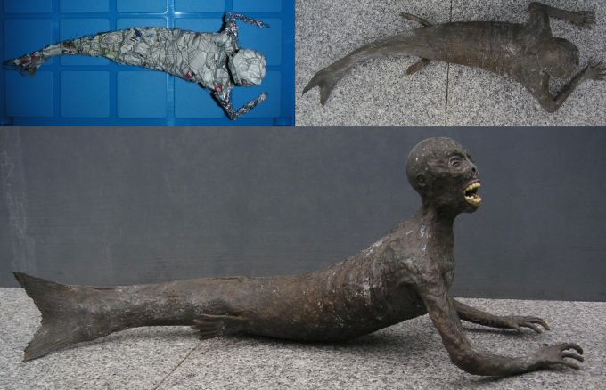 Fejee-mermaid made from chicken fence and papermaché (Bühler, 2018. Used with permission).